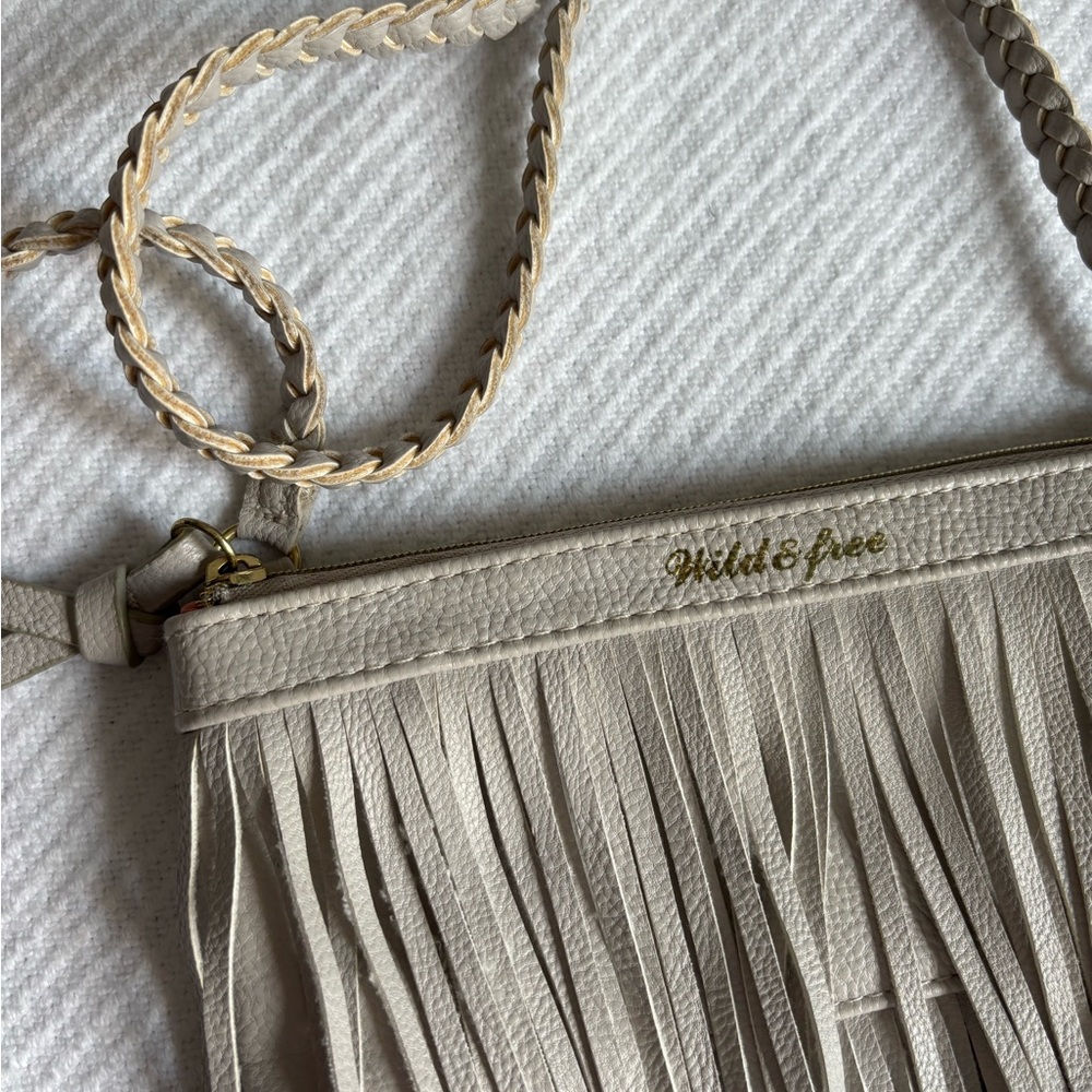 H&M BOHO FRINGE GRAY CROSSBODY - Picture 6 of 6